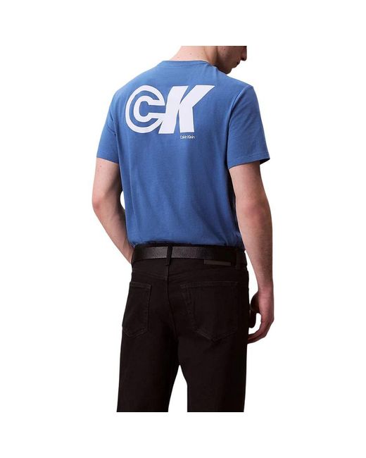 Calvin Klein Blue Cotton T for men