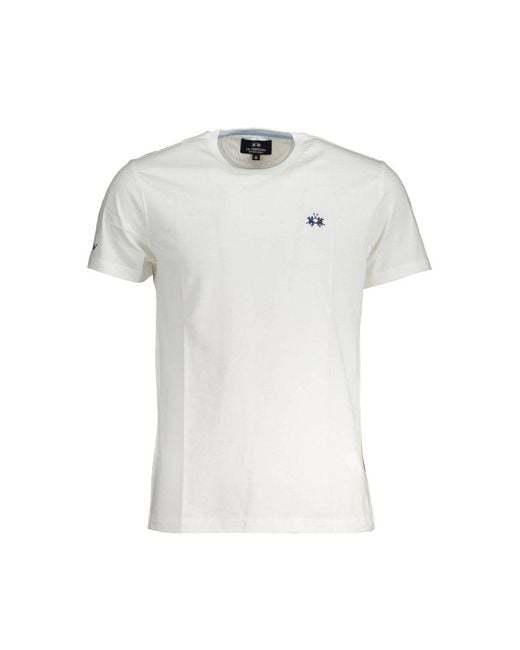 La Martina White Cotton T-Shirt for men