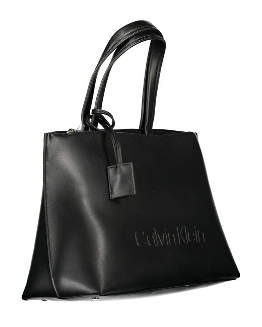 Calvin Klein Black Elegant Shoulder Bag With Contrast Details