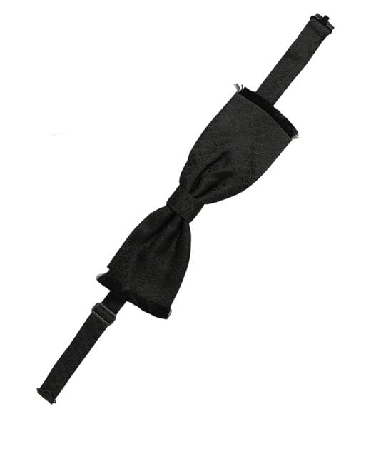 Dolce & Gabbana Men Black 100% Silk Adjustable Neck Papillon Bow Tie for men