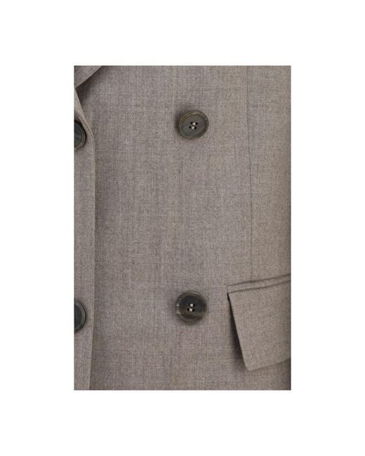 P.A.R.O.S.H. Gray Beige Wool Oves Aries Blazer