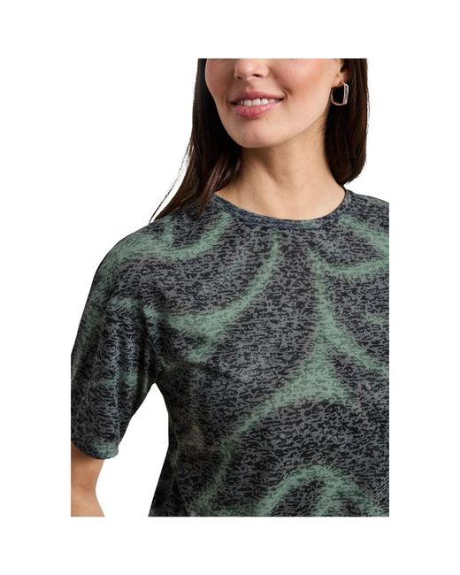 Street One Black Bicolor Polyester T