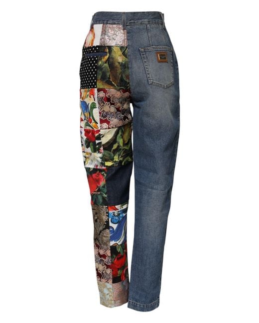 Dolce & Gabbana Blue Patchwork Denim Jeans for men