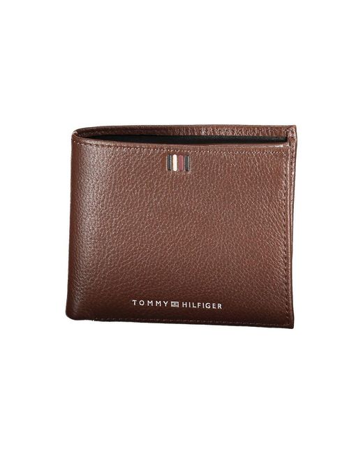 Tommy Hilfiger Brown Sleek Leather Wallet With Contrast Details for men