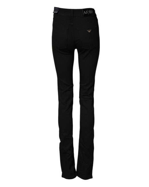 Armani Jeans Black Mid Waist Cotton Stretch Skinny Denim Jeans