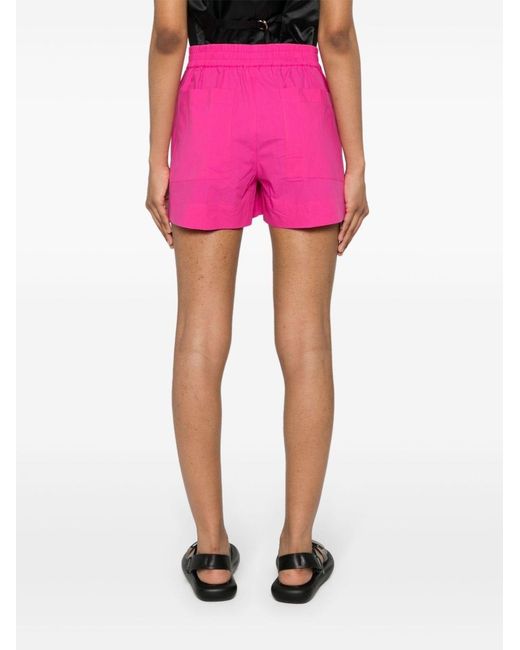 P.A.R.O.S.H. Pink Elasticated-Waist Cotton Shorts