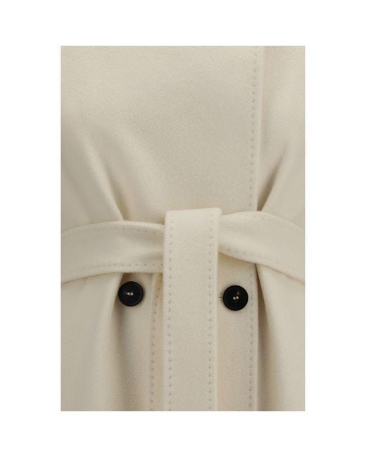 Max Mara Natural White Wool Oves Aries Coat