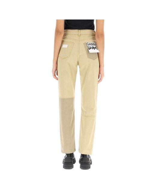 Ganni Yellow Straight Fit Jeans