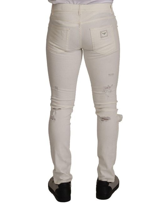 Dolce & Gabbana Natural Elegant Skinny Denim Jeans for men