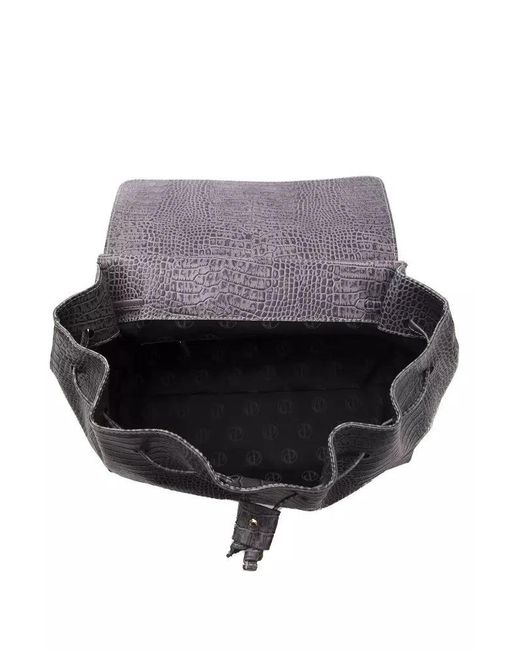 Pompei Donatella Black Logo-plaque Snake Texture Handbag