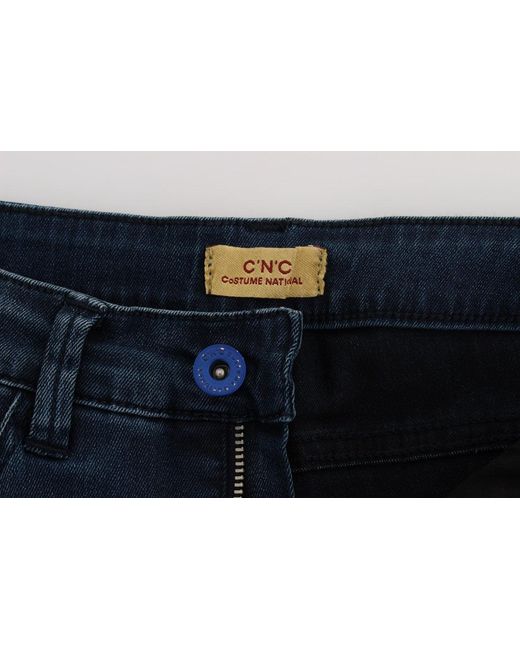 CoSTUME NATIONAL Blue Cotton Blend Slim Fit Jeans