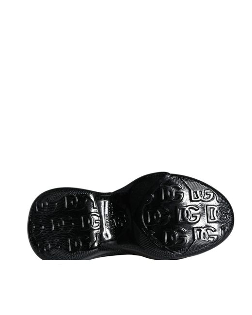 Dolce & Gabbana Black Foiled Rubber Toy Low Top Sneakers Shoes for men