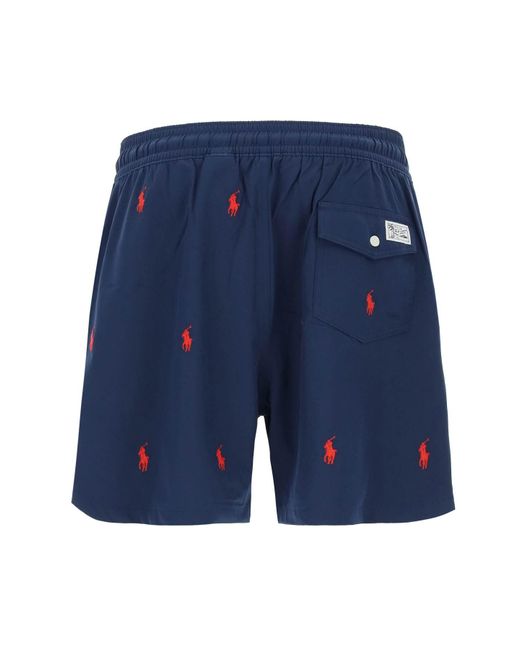 Polo Ralph Lauren Blue Swimtrunks With Pony Embroidery for men