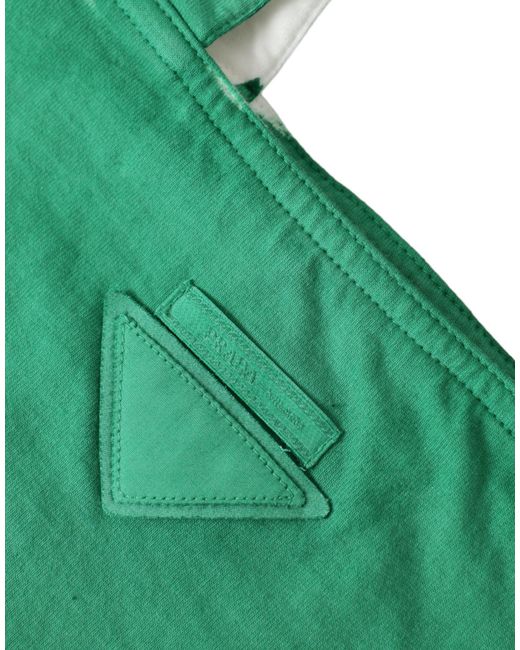 Prada Green Elegant Fabric Tote Bag