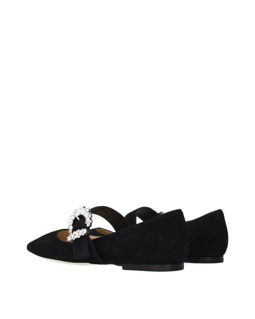 Jimmy Choo Black Leather Ballet Flats