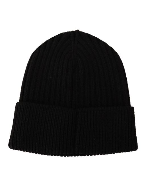 Dolce & Gabbana Black Wool Knit Winter Hat