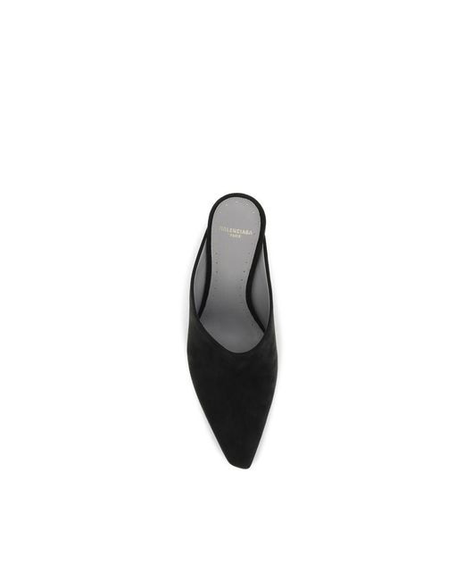 Balenciaga Black Suede Leather Mules