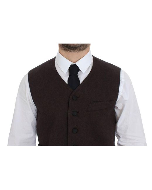 Dolce & Gabbana Purple Cotton Blend Dress Vest Gilet for men