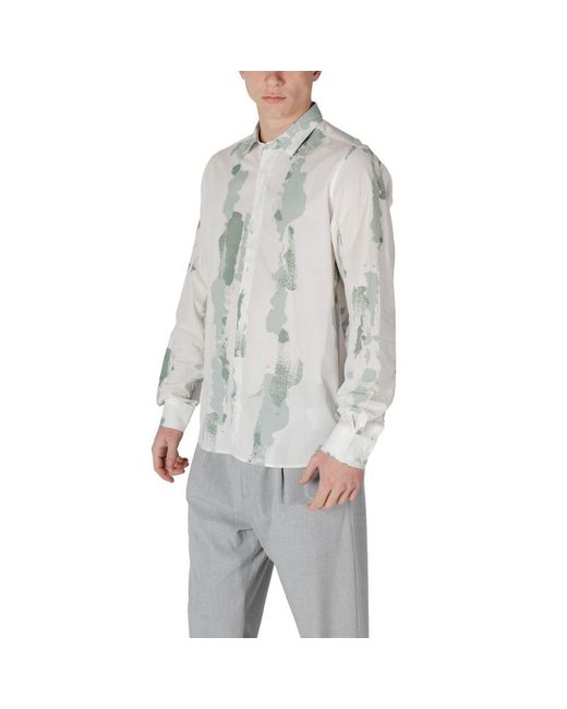 Antony Morato Gray Green Viscose Shirt for men