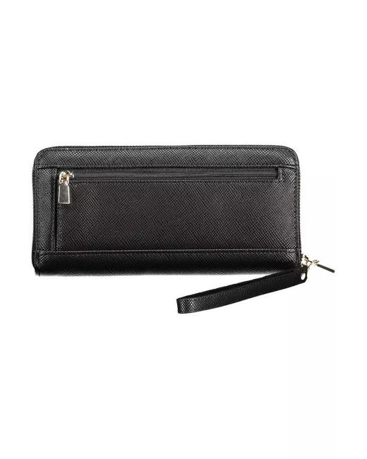 Guess Elegant Black Polyethylene Wallet With Coin Purse