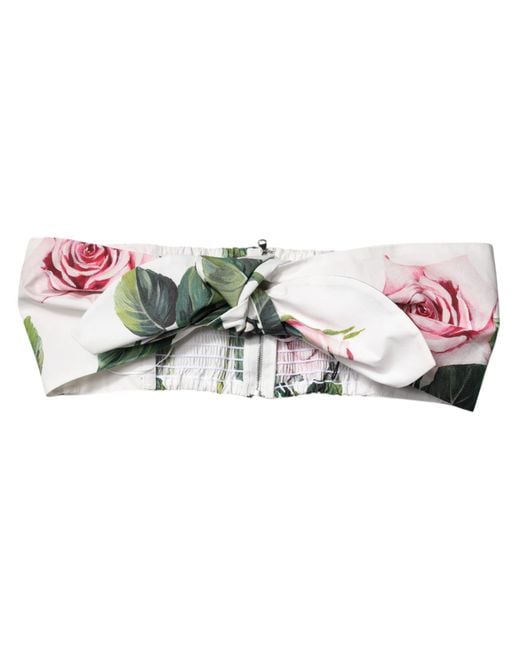 Dolce & Gabbana Black White Floral Print Cropped Bustier Corset Top for men