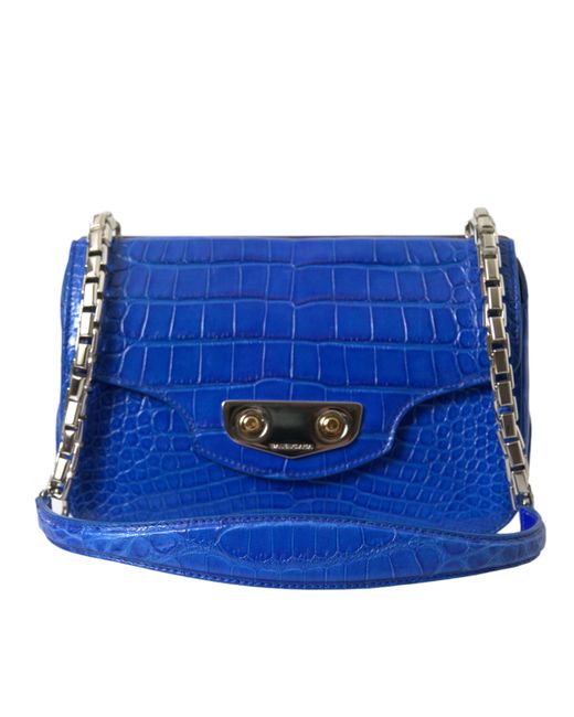 Balenciaga Blue Alligator Skin Mini Shoulder Bag