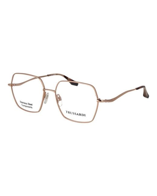 Trussardi Metallic Rose Gold Stainless Steel Glasses (frames)