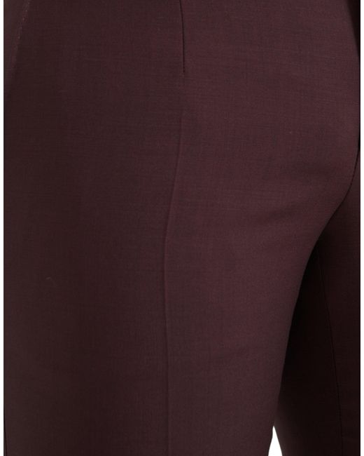 Dolce & Gabbana Purple Wool Slim Fit Dress Pants for men