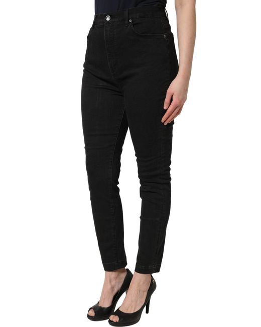Dolce & Gabbana Black Skinny Cotton High Waist Denim Jeans