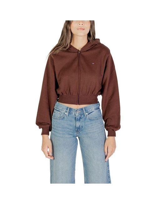 Tommy Hilfiger Red Brown Recycled Cotton Hoodie
