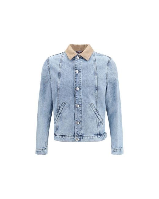 Brunello Cucinelli Blue Cotton Denim Jacket for men