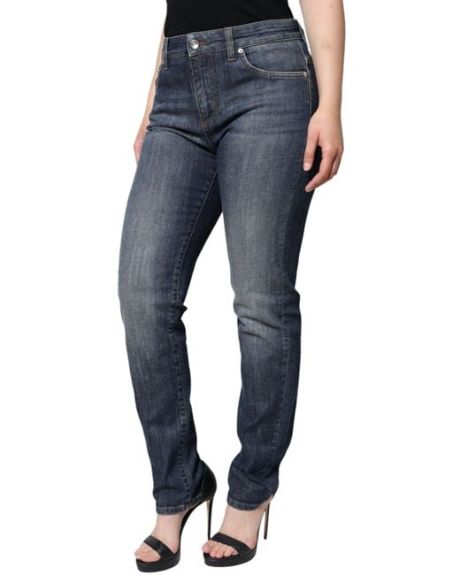 Dolce & Gabbana Blue Dark Cotton Stretch Skinny Denim Jeans