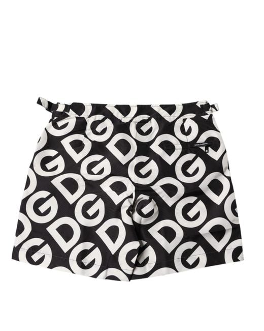 Dolce & Gabbana Black Dg Logo Swim Trunks for men