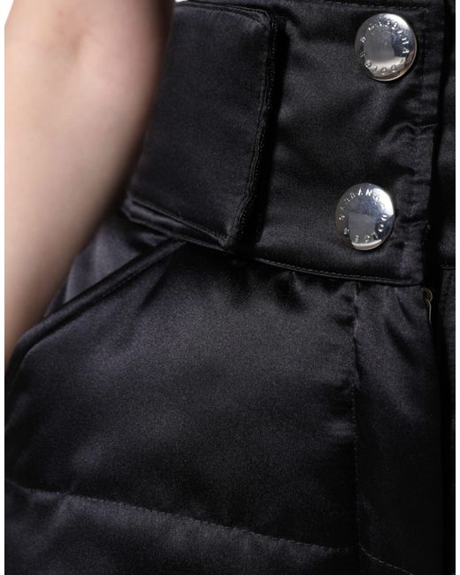 Dolce & Gabbana Black Quilted High Waist Boot Cut Pants