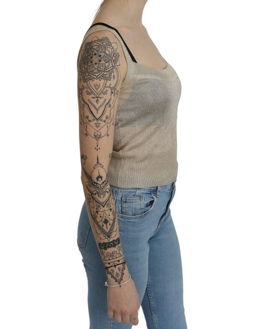 Byblos Blue Elegant Sleeveless Spaghetti Strap Tank
