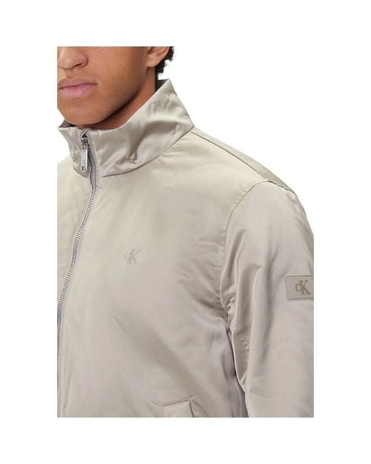 Calvin Klein Gray Beige Recycled Polyester Bomber for men
