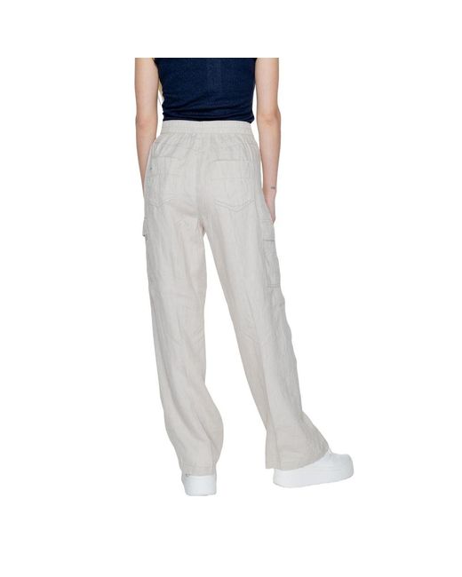 Street One Multicolor Beige Linen Jeans & Pant