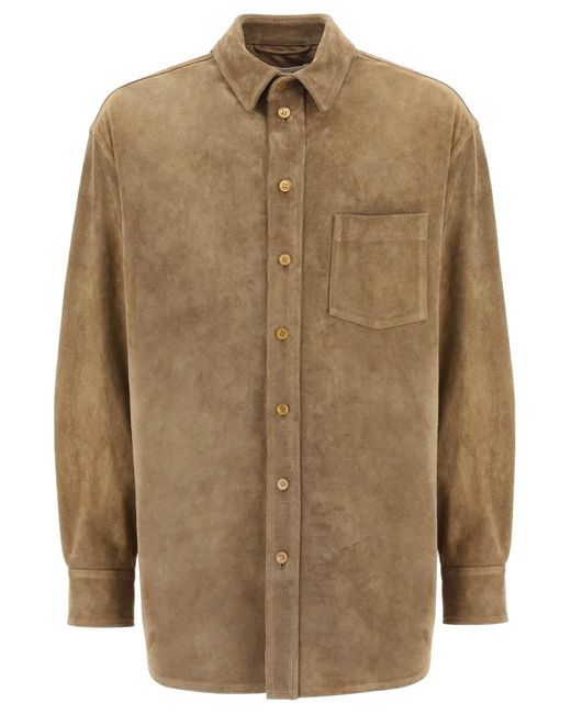 Marni Brown Suede Leather Overshirt For for men