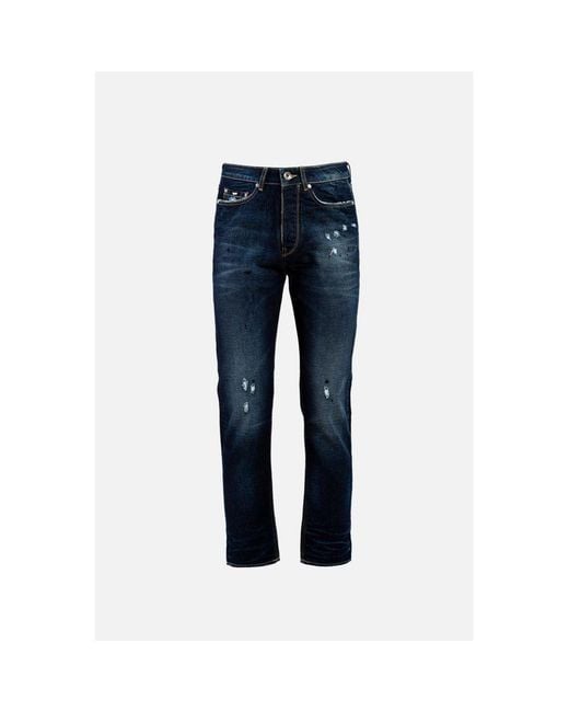Gas Blue Cotton Jeans for men