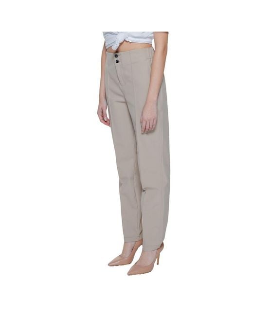Street One Gray Beige Polyamide Cropped Pants