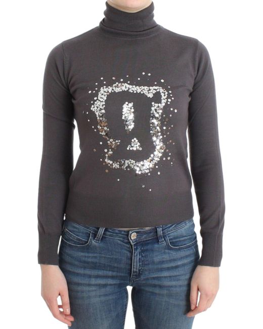 John Galliano Multicolor Turtleneck Cotton Sweater Brown Sig11968