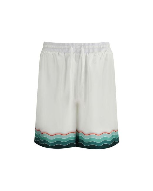 Casablanca Green Montagne Ondulée Shorts for men