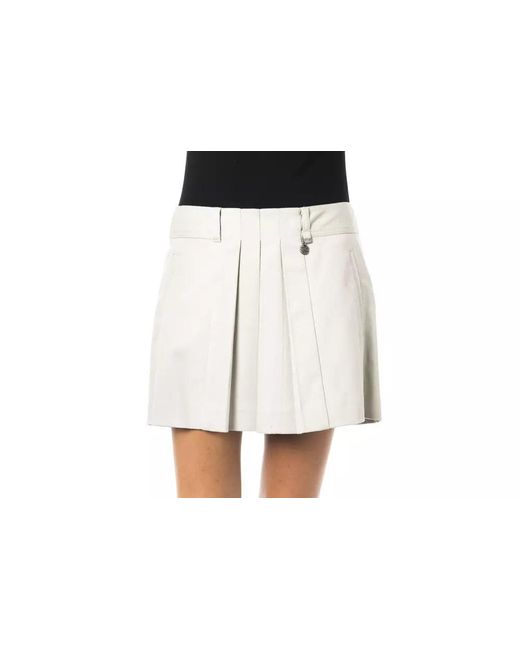 Byblos White Byblo Chic Tulip Cotton-Blend Skirt