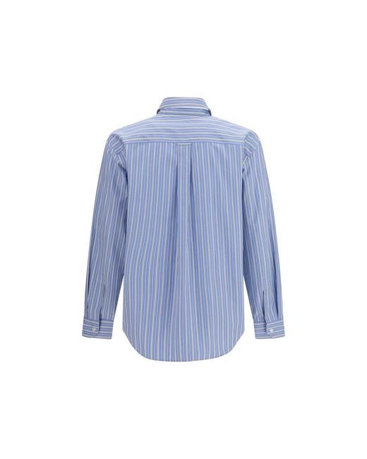 Saint Laurent Blue Cotton Pattern Shirt for men