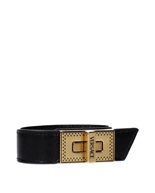 Versace Black Leather Bracelets