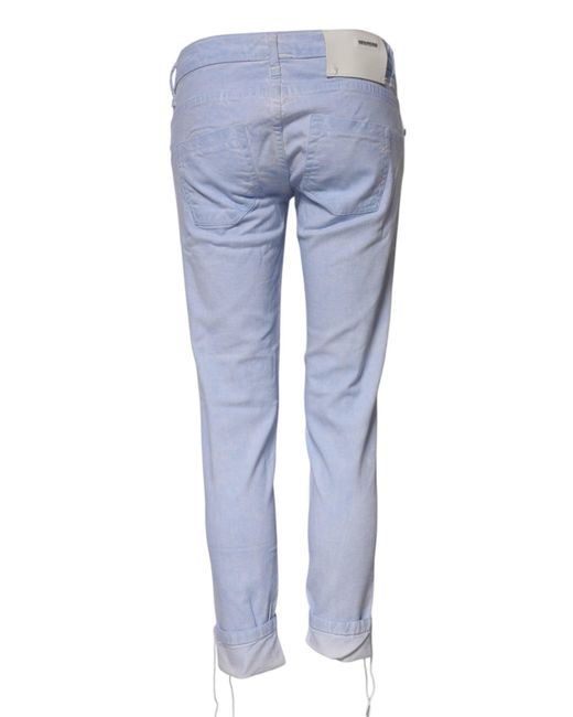 Acht Light Blue Cotton Slim Fit Denim Low Waist Denim Jeans for men