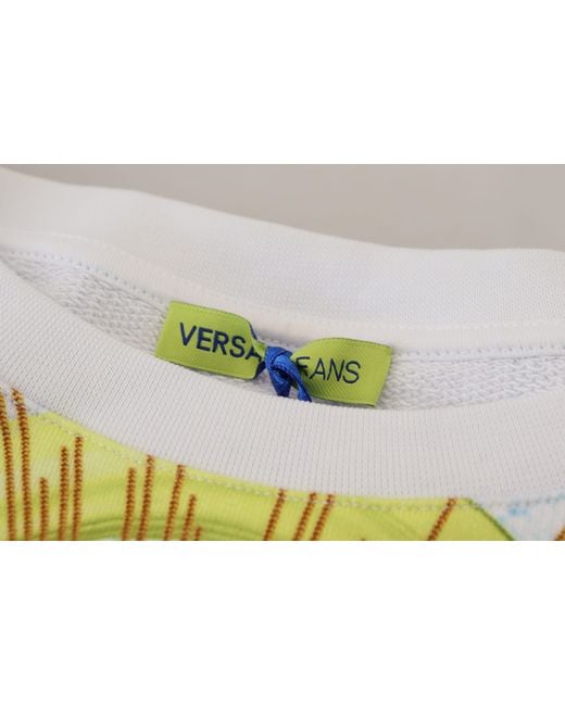 Versace Jeans Gray Graphic Print Long Sleeves Sweater