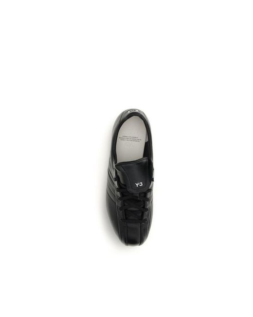 Y-3 Black Calf Leather Bos Taurus Athletic Sneakers - Eu39.5/us6.5 for men