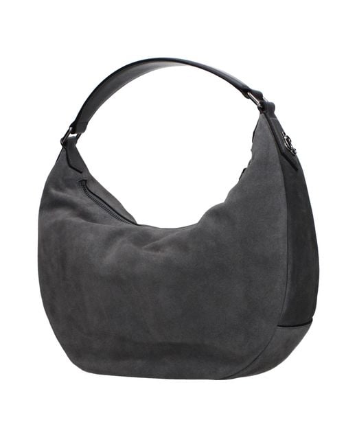 Jimmy Choo Black Bets Shoulder Bags Suede/Storm