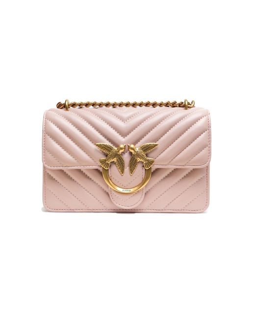 Pinko Powder Pink Mini Love Bag One Chevron